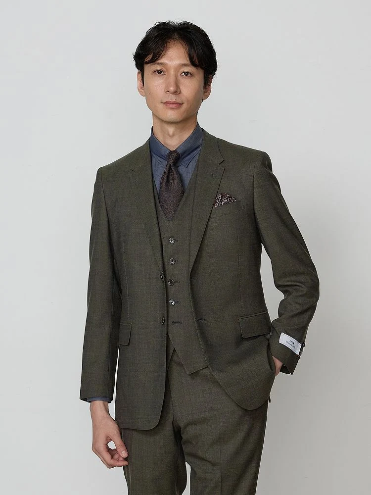 ブラウン 【EDWINコラボ】デニムライク ウールセットアップ ジャケット