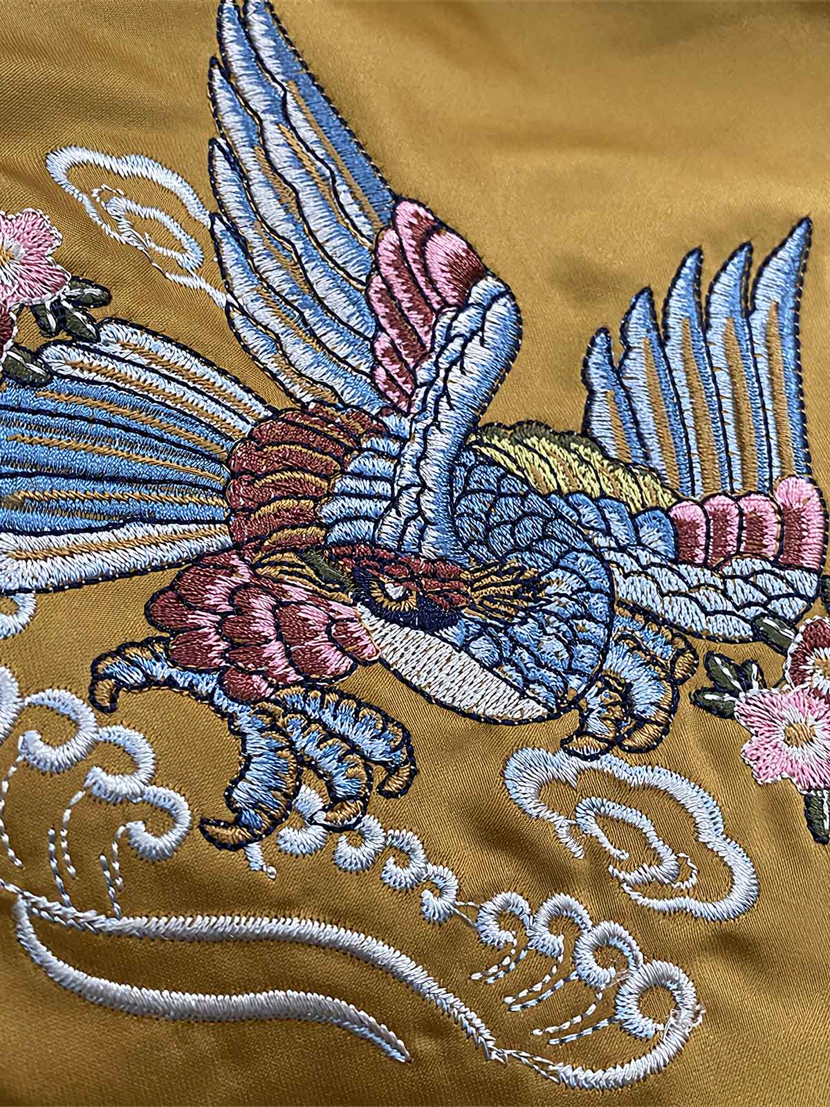 リバーシブル シルクタトゥーシンガー刺繍 スカジャン -PESSOA CLUB