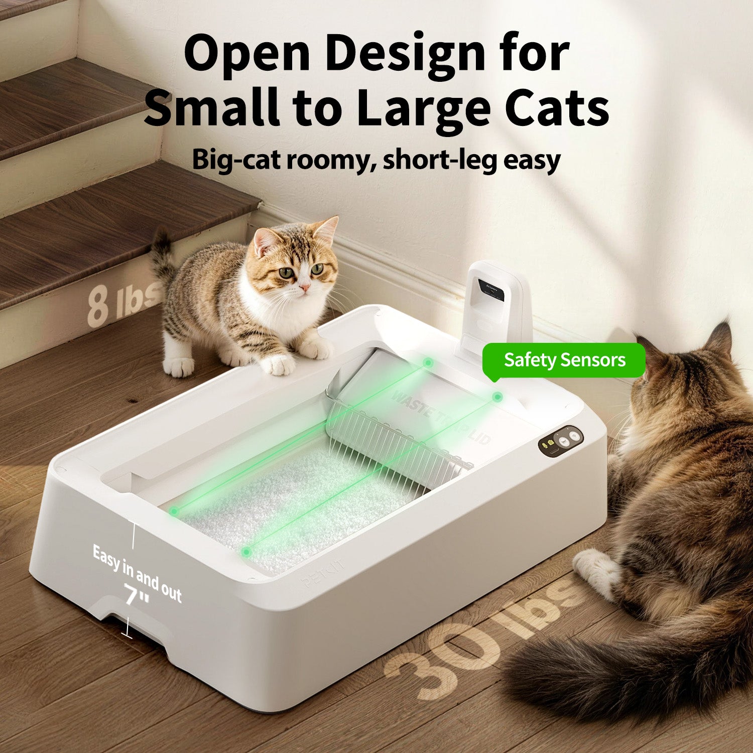 Purobot Crystal Duo Automatic Cat Litter Box with Camera