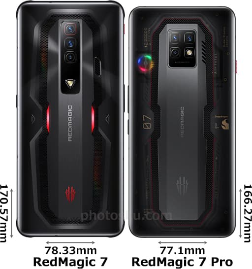 RedMagic 7」と「RedMagic 7 Pro」の違い - フォトスク