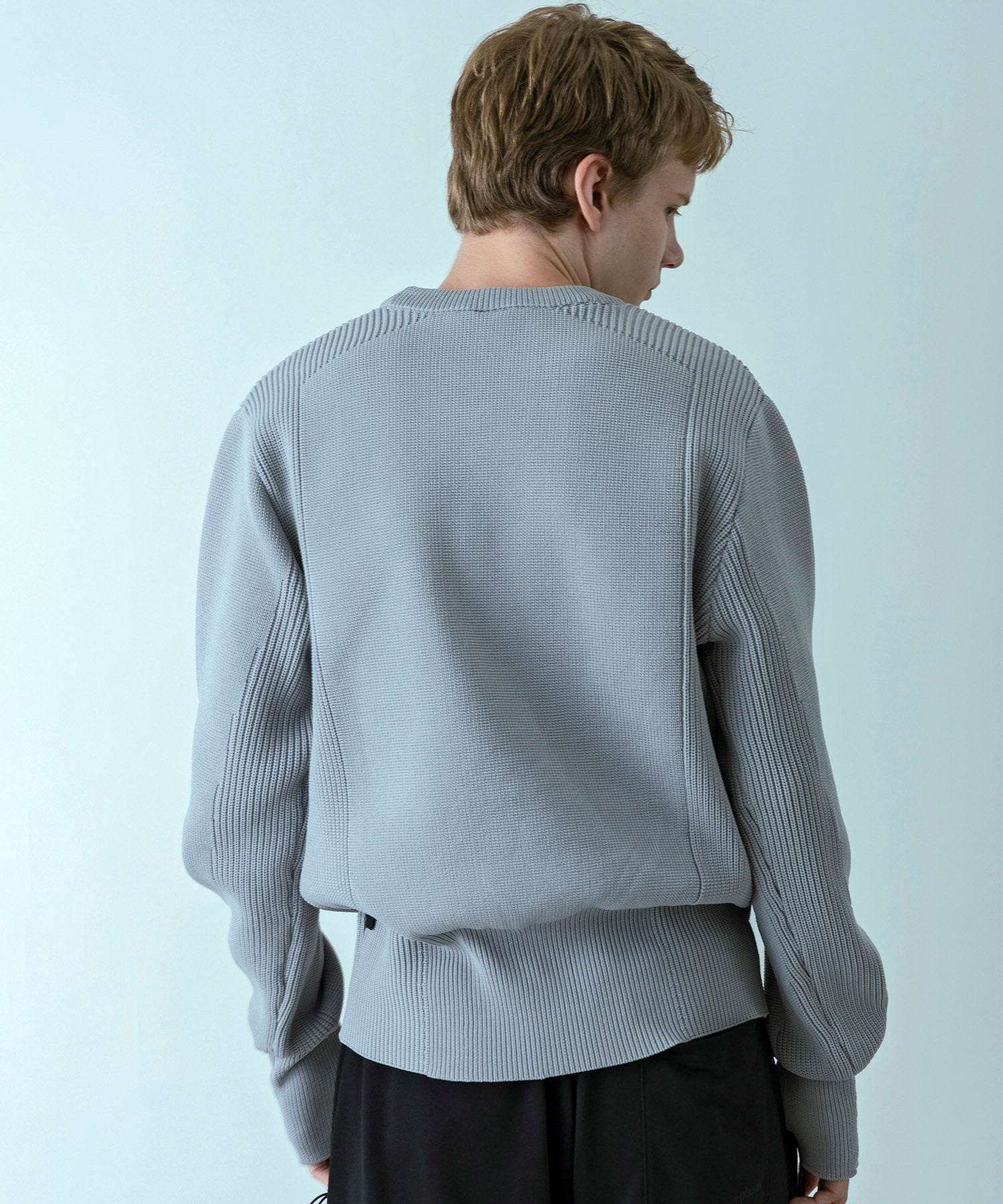 MENS】HYBRID KNITTED LONG RIB PULL OVER ハイブリッドニット