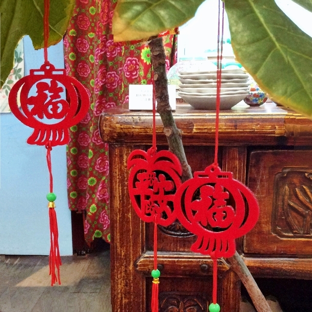 招福☆招財☆チャイナ吊るし飾り/同柄6個セット/大阪/南堀江/ピサヌローク