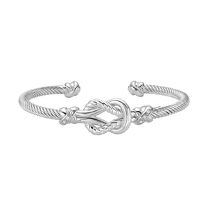 Silver & Diamond Cable Knot Bangle | Phillip Gavriel