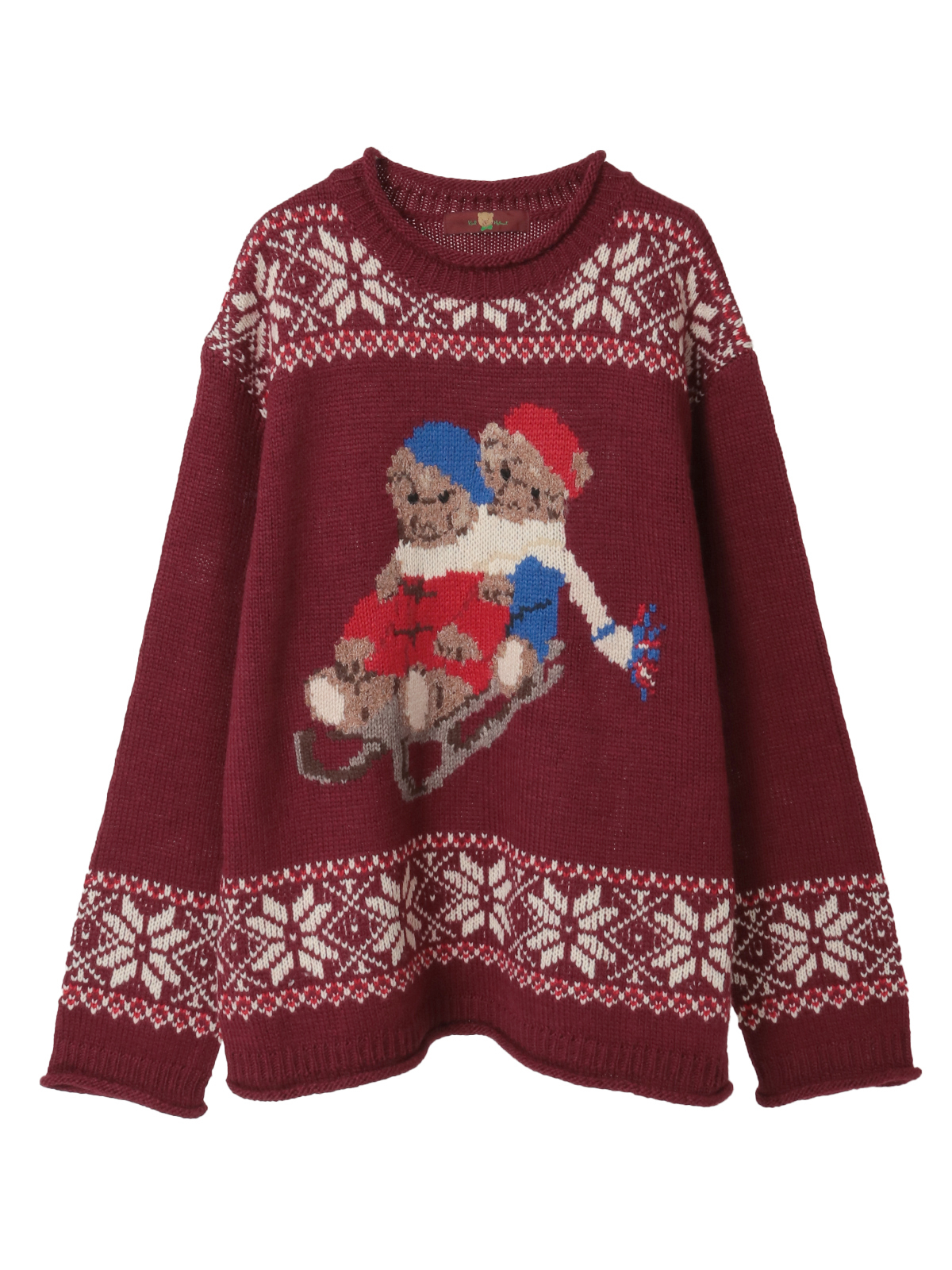 三つ子のくま冬支度柄ニット｜ピンクハウスオフィシャルオンライン