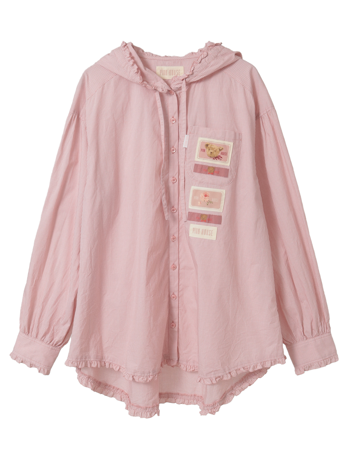 ネームワッペン使いギンガムフードブラウス｜ピンクハウスオフィシャル