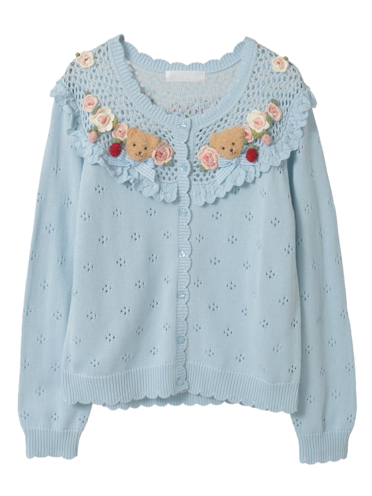 テディ＆ローズモチーフヨークニットカーディガン｜ピンクハウス