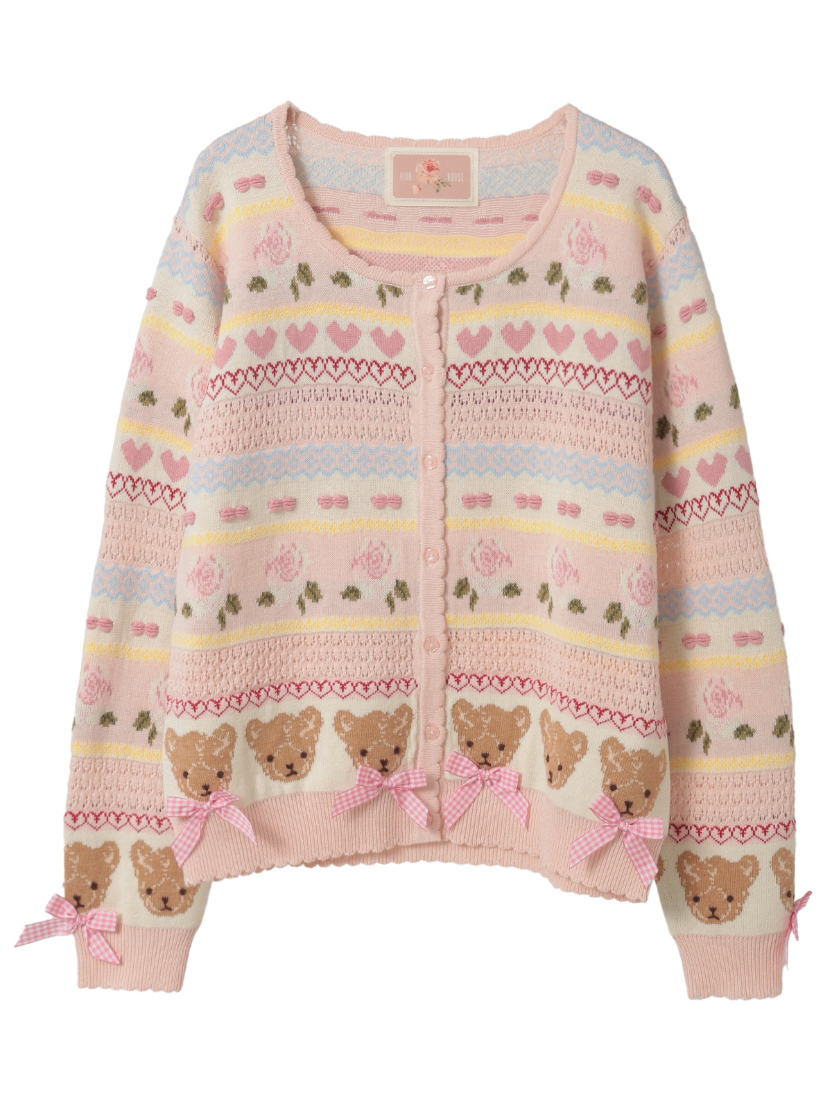 テディ＆ローズジャガードニットカーディガン｜ピンクハウス