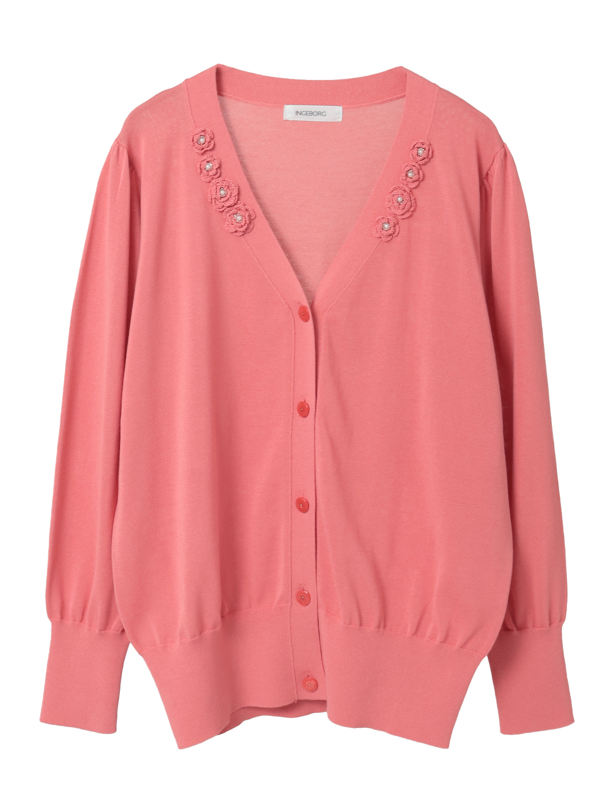 フラワーモチーフ付きニットカーディガン｜ピンクハウスオフィシャル