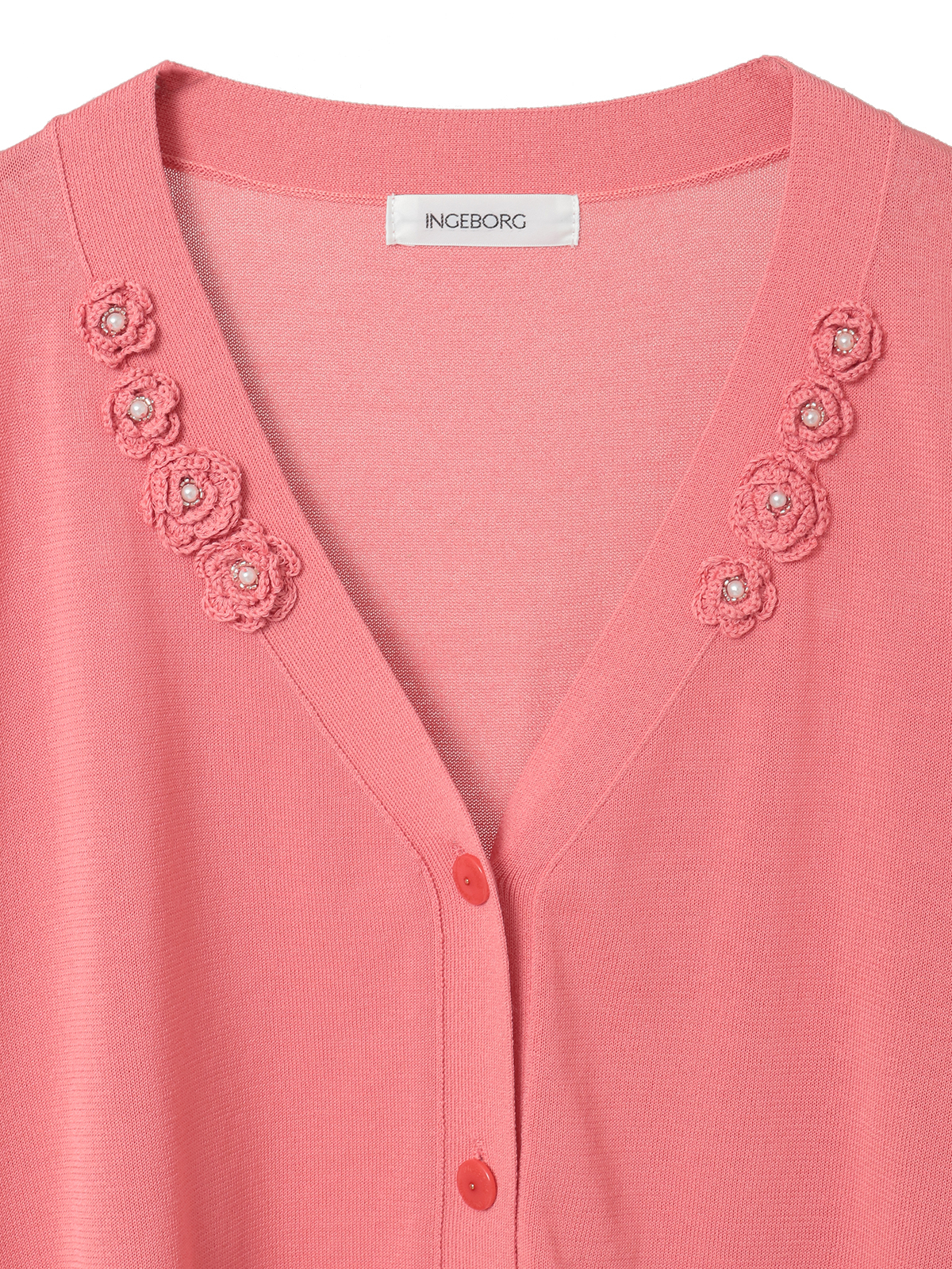 フラワーモチーフ付きニットカーディガン｜ピンクハウスオフィシャル