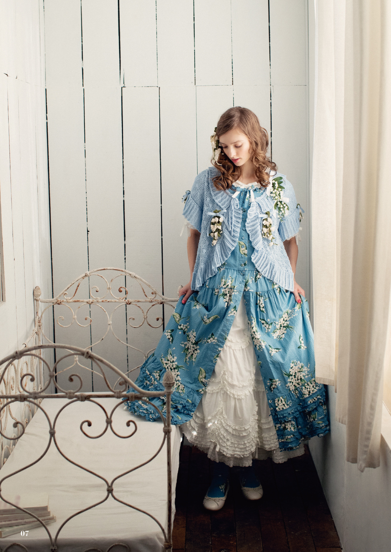 ピンクハウス ピコフリルコットンスカート リボン ペチスカート 前あき