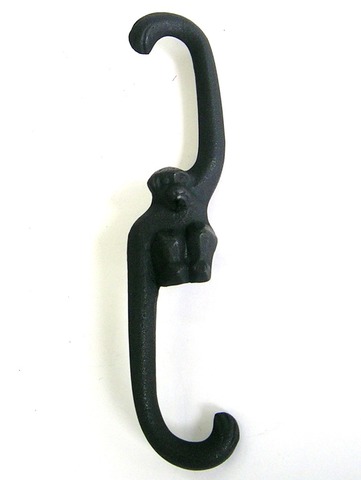 南部鉄器 吊り手さる（猿フック）（中）長さ14センチ 黒色【特価/通販