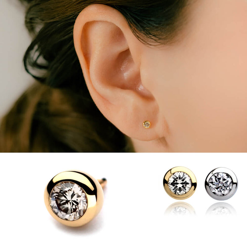 つけっぱなし ピアス プラチナ ダイヤモンド ボディピアス – PICOLLET