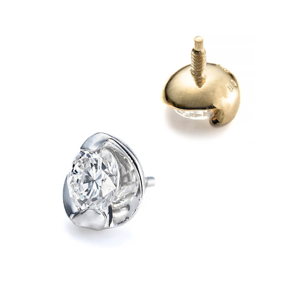 K18 プラチナ ダイヤモンド │ 2点留めダイヤモンド アンテナ