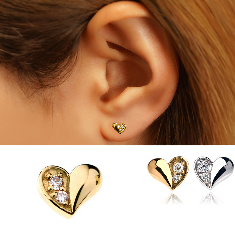 AHKAH K18YG ハート ダイヤ ピアス AHKAH K18YG ハート ダイヤ ピアス