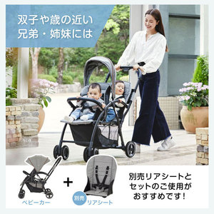 KATOJI ベビーカー 2-Seater next グレー 41447 生後6ヶ月～72ヶ月頃