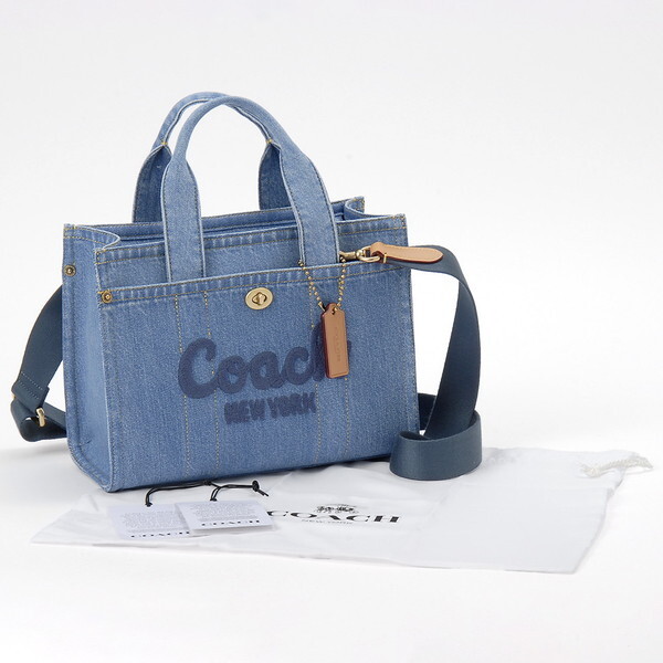 COACH コーチ ショルダーバッグ ブルー CR659 B4IN DENIM CARGO TOTE
