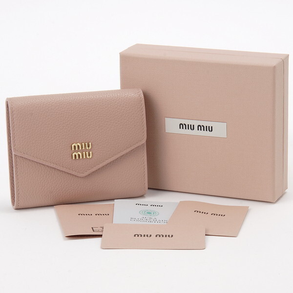 MIU MIU ミュウミュウ 三つ折り財布 ピンク 5MH040 ADT7 F0615 BI FOLD