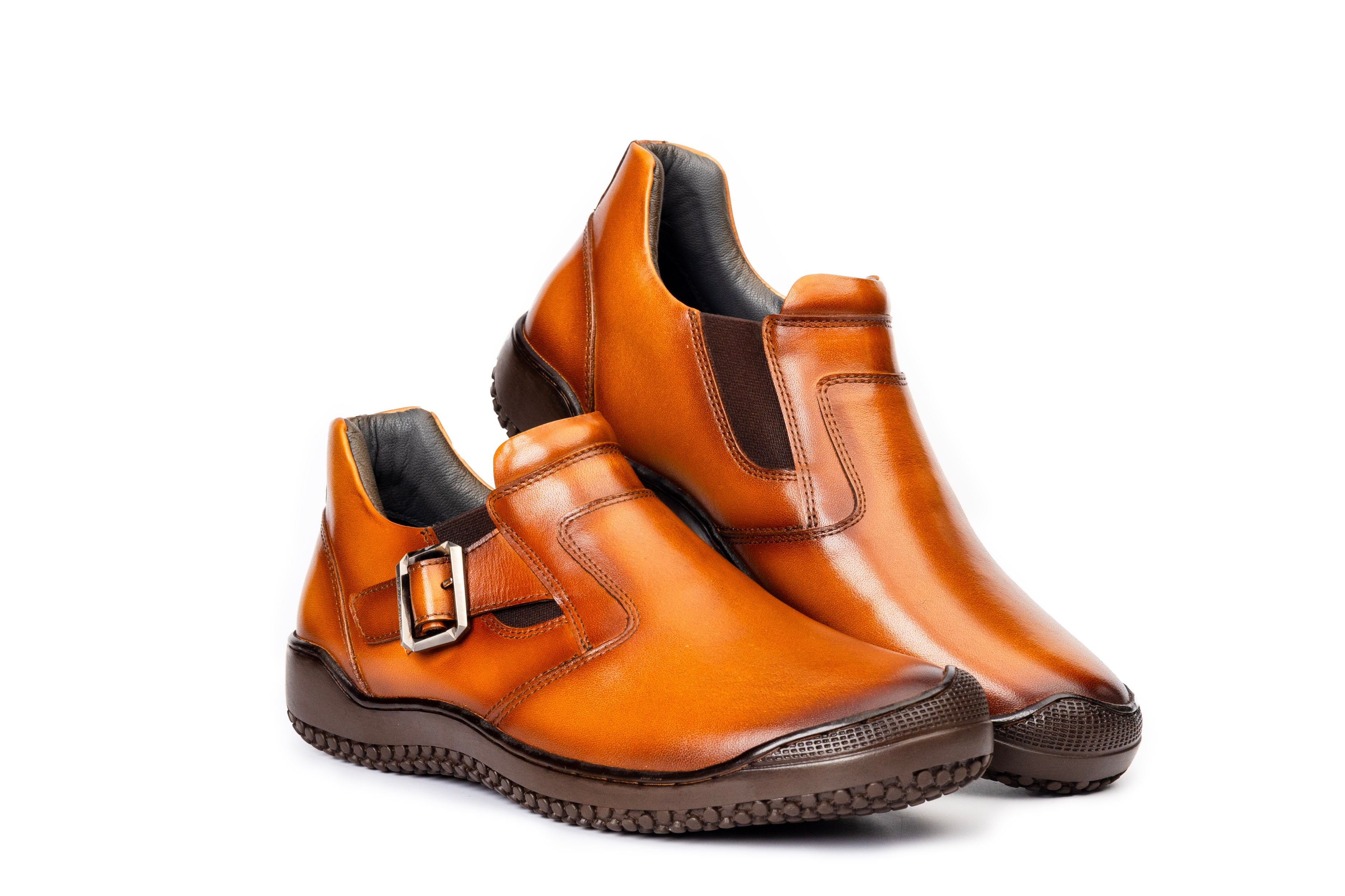 Roadster Cognac Leather Slip-Ons | Pierre Cardin