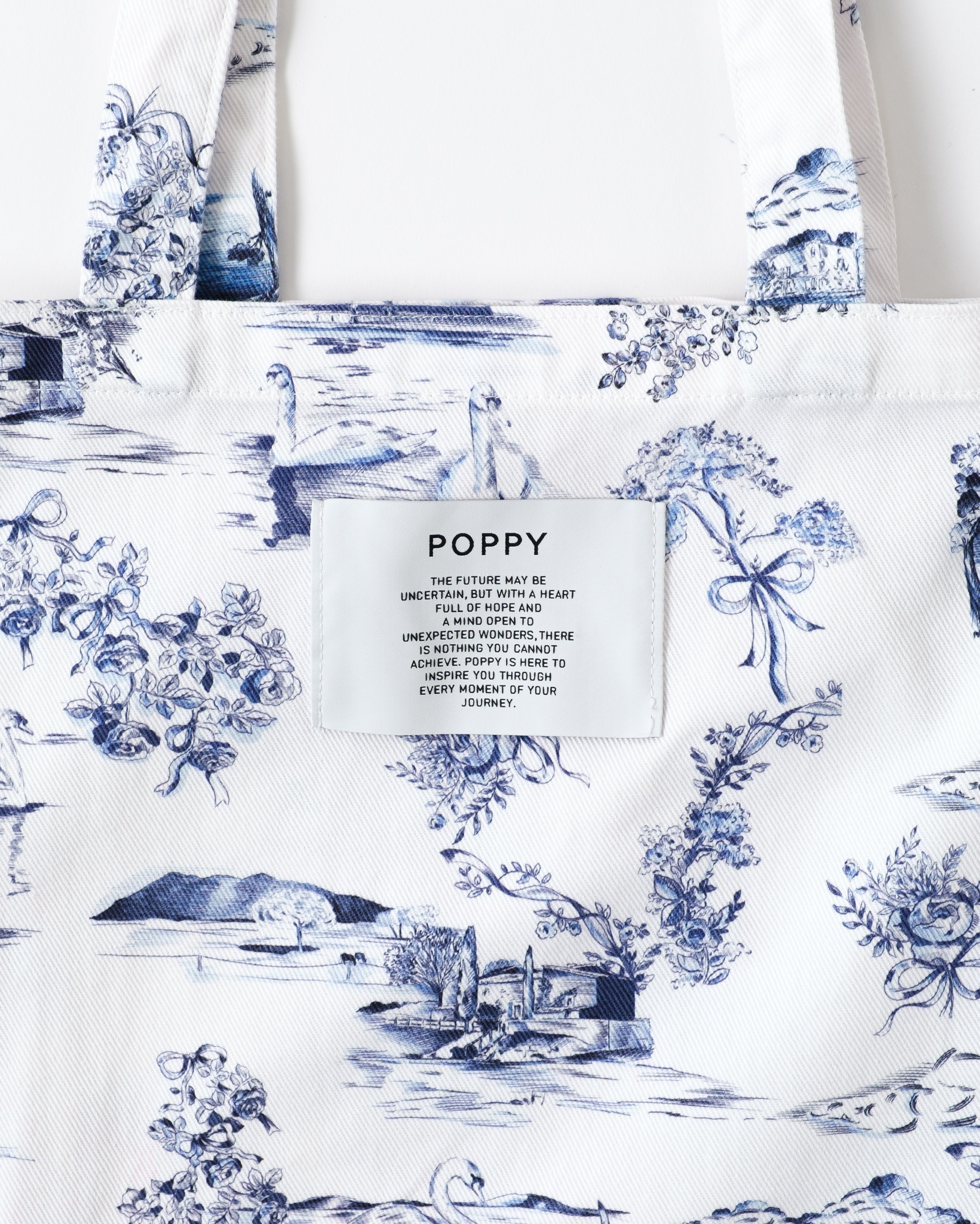 Blue ribbon tote bag