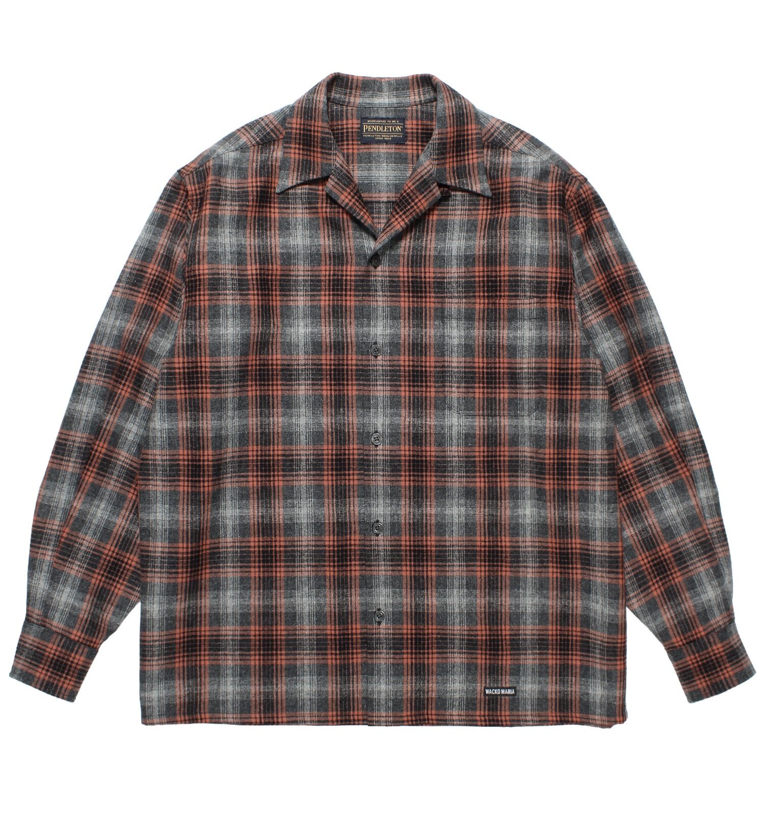WACKO MARIA / PENDLETON / WOOL OMBRE CHECK OPEN COLLAR SHIRT 25FW