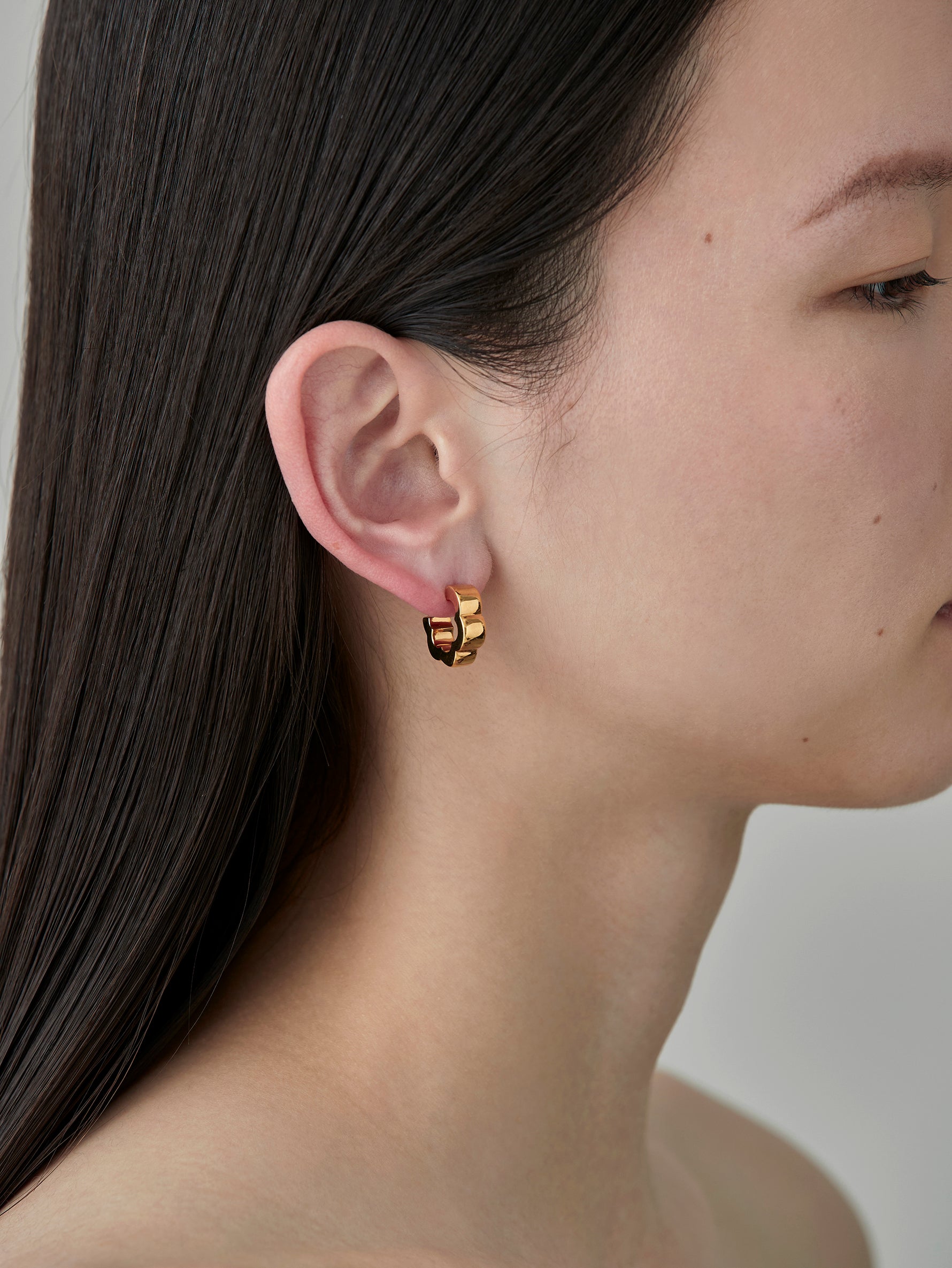 Flower Line Pierces -Gold-