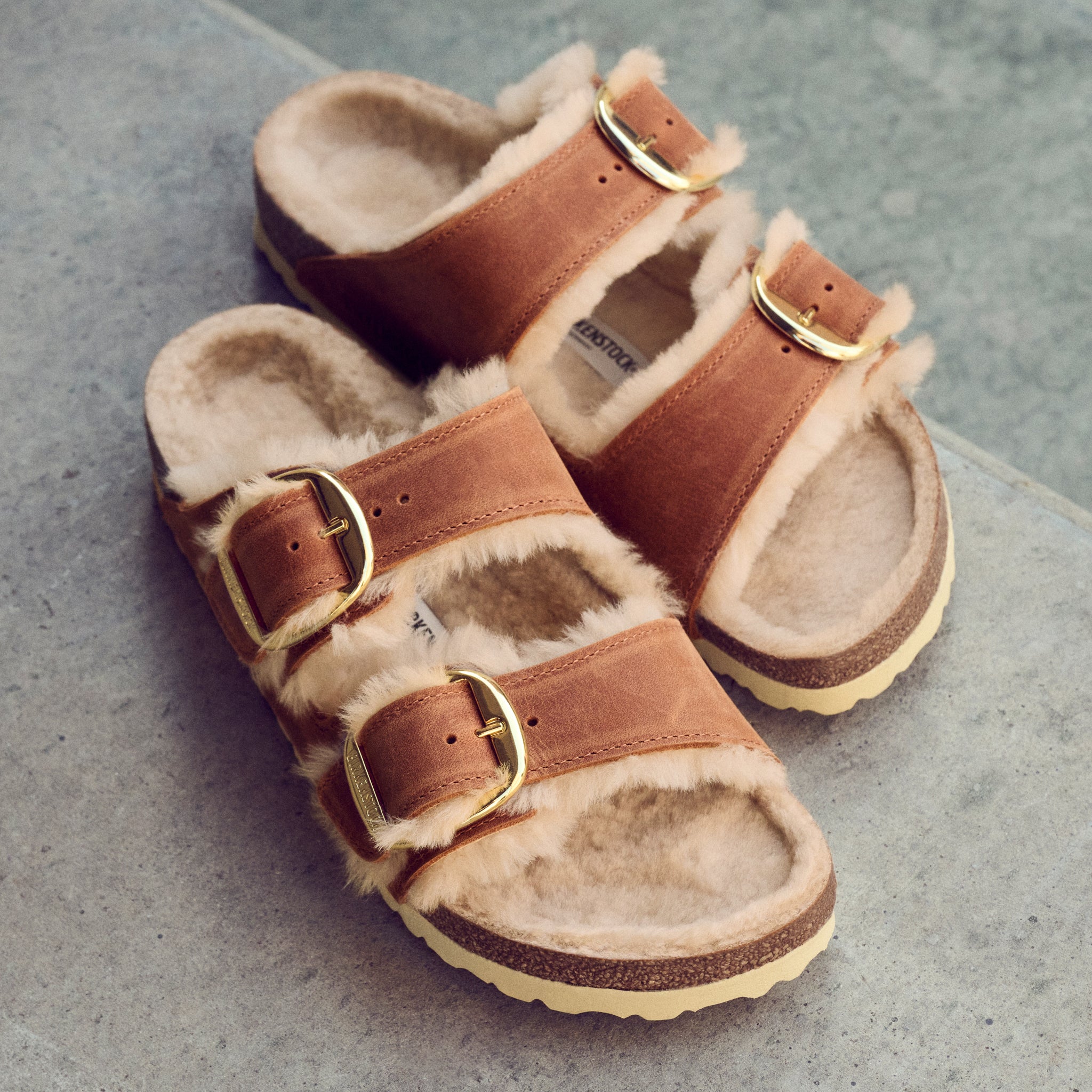 Women's Birkenstock Arizona Big Buckle Shearling – Cognac Leather