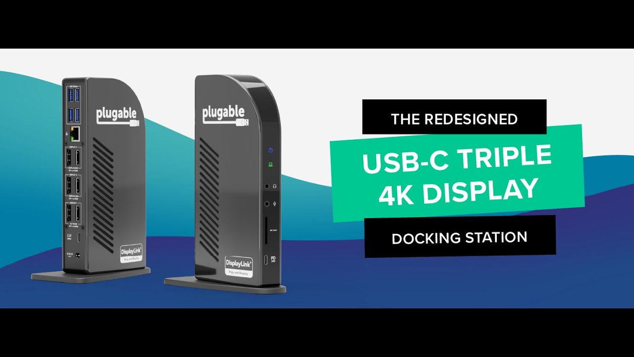 Plugable USB-C Triple 4K Display Docking Station with DisplayLink