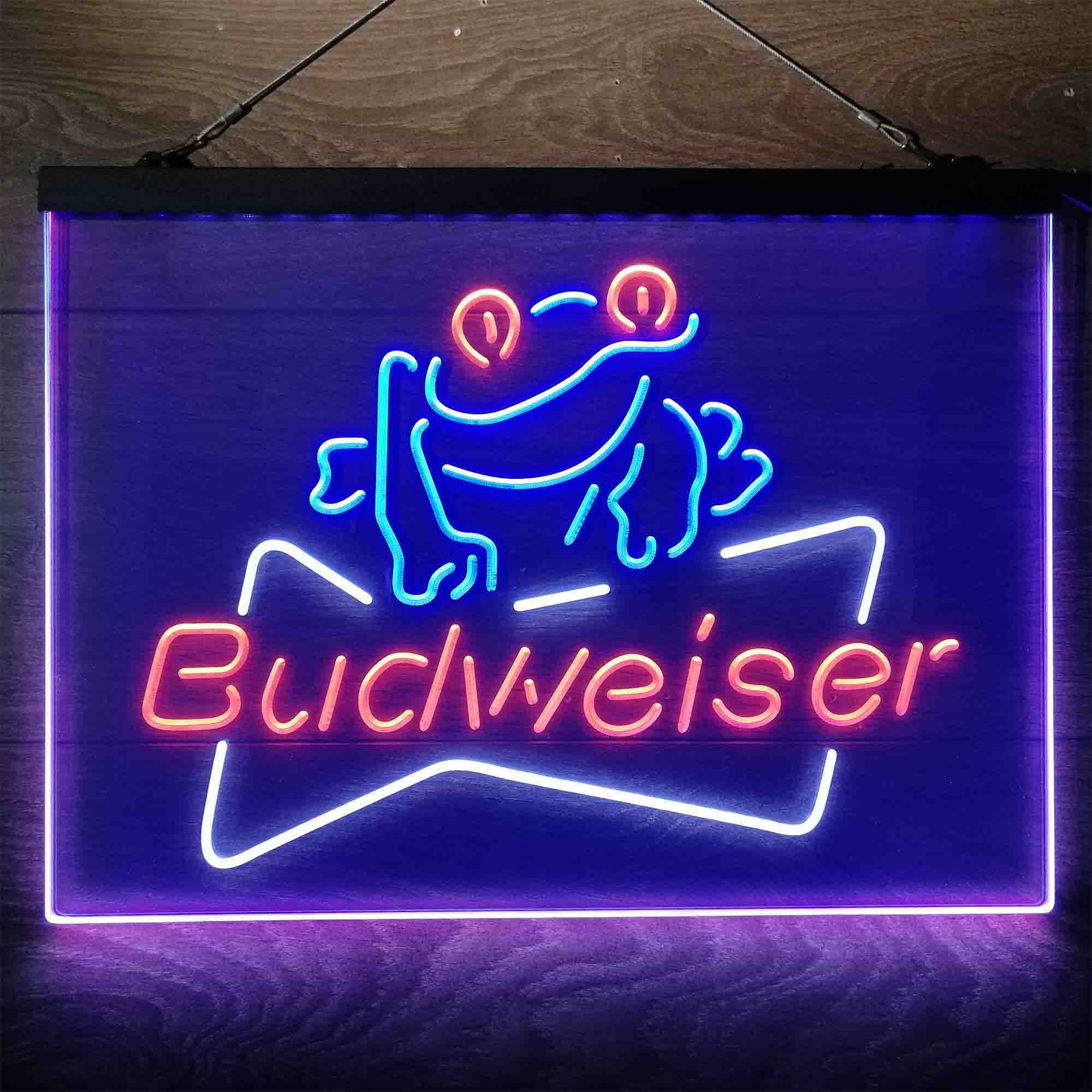 Budweiser Frog Neon 3-Color LED Sign Neon Bar Pub LED Sign | PRO