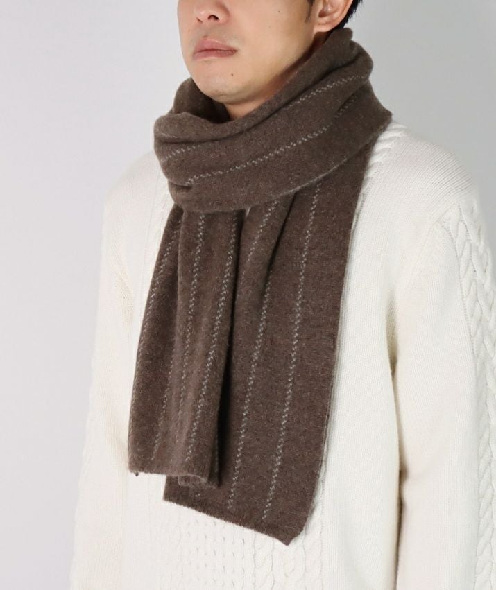 カシミヤ100%ストライプ柄マフラー | Milestone公式オンラインストア