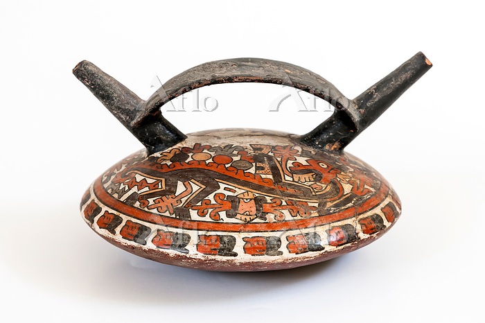 リマ ペルー国立考古学人類学歴史学博物館 双注口壺 ナスカ文化