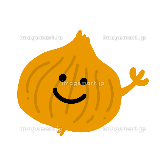 玉ねぎのキャラクター手描きカラーイラスト素材 [224514612]｜毎月1点