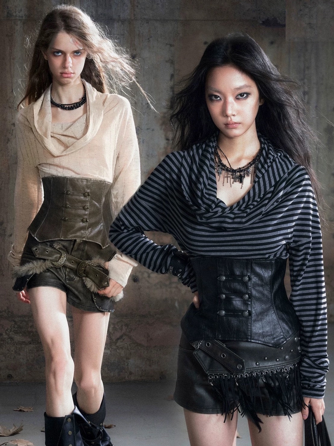 Cest Nous】Corset Top / 【セヌー】タートルネックコルセットトップス