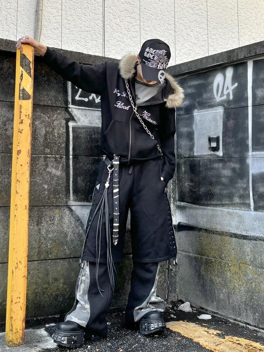 受注制【Never mind the XU】rhinestone cross cap (2color