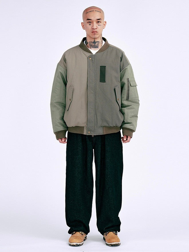AJOBYAJO】Fourfold Nylon Mixed Bomber Jacket – PRESSING WEB SHOP