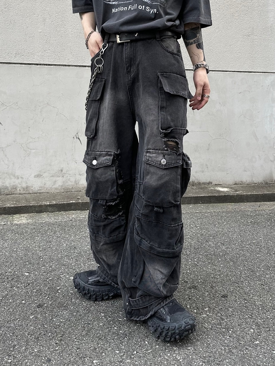 大阪店WEB限定【Chikashitsu +】utility cargo denim pants – PRESSING