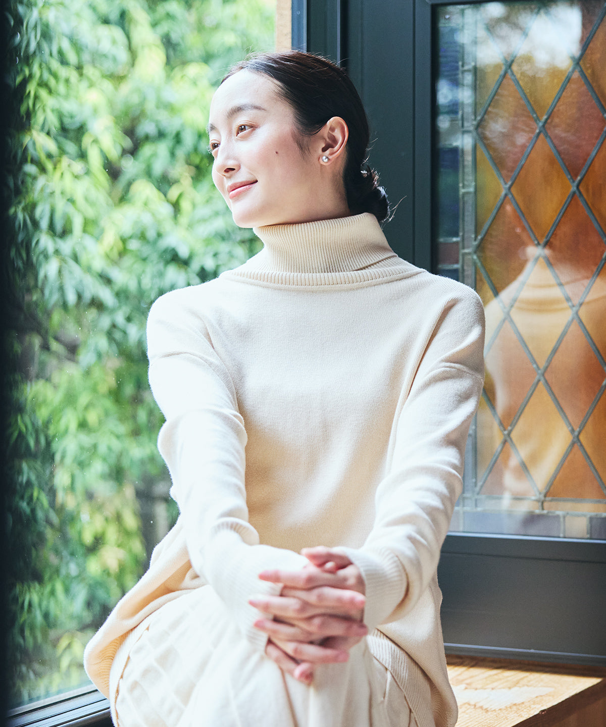 フォレストグレイビッグタートルセーター / オーガニックコットン