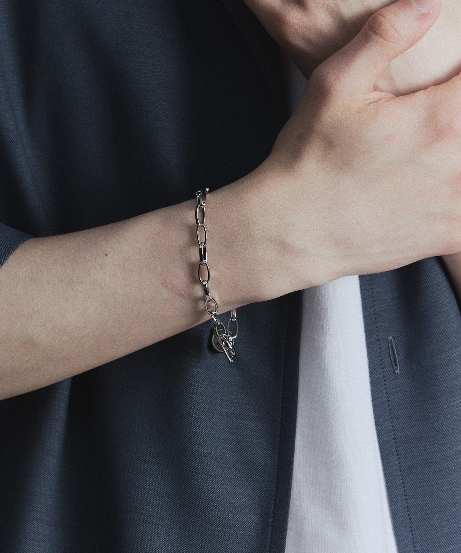 オーバルリンクチェーンブレスレット(FREE SILVER): : メンズ｜PUBLIC