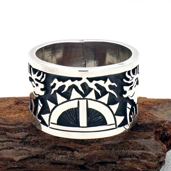 ピュアドール / 21号 チャールストン・ルイス作 HOPI族オーバーレイリング