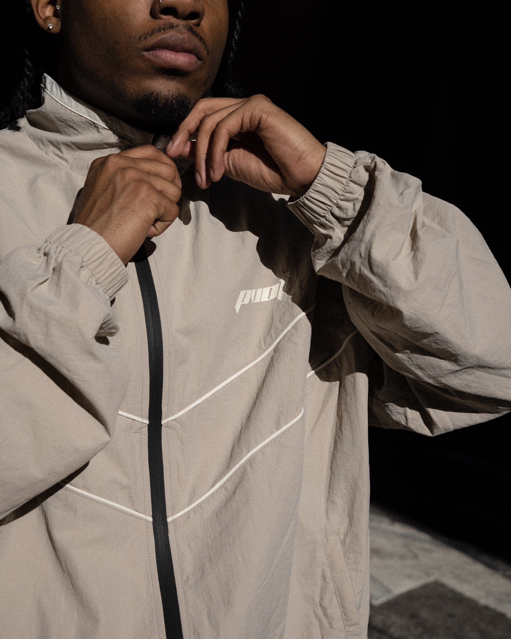 Pvot Athleisure Nylon Premium Line Jacket (Beige)
