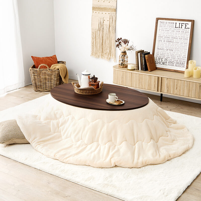 リバーシブル楕円形・円形こたつ [幅80/105][単品/セット] abel+Luna