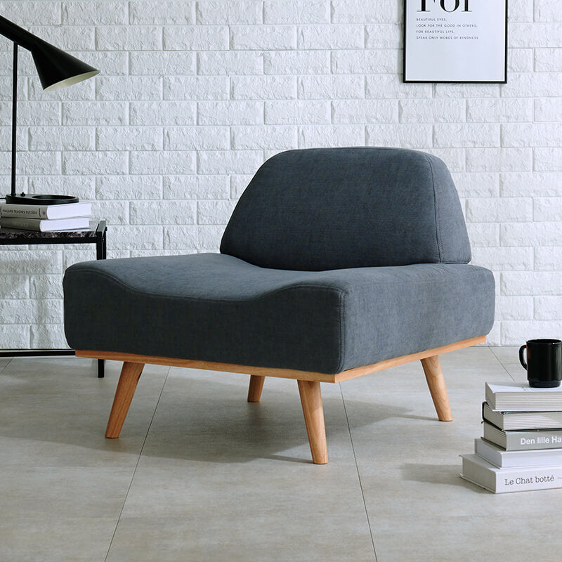 ソファ 1人掛け アームレス 北欧風 脚取り外し可能 [幅75] Rest