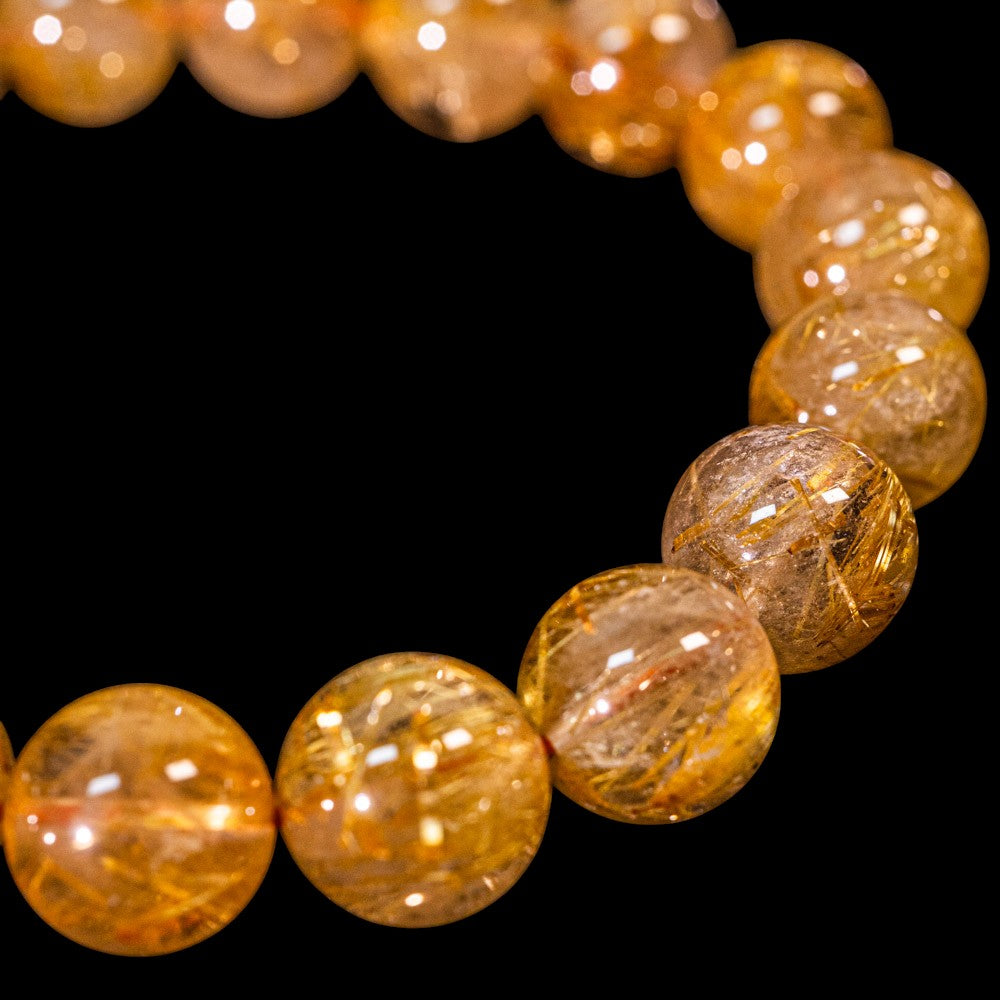 金運強 太陽放射ルチルブレスレット ヘマタイト ルチルクォーツ 3-2