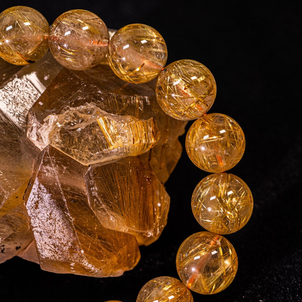 11.5mm太陽ルチル(ヘマタイト/ルチル)】ルチルクォーツ 11.5mm玉