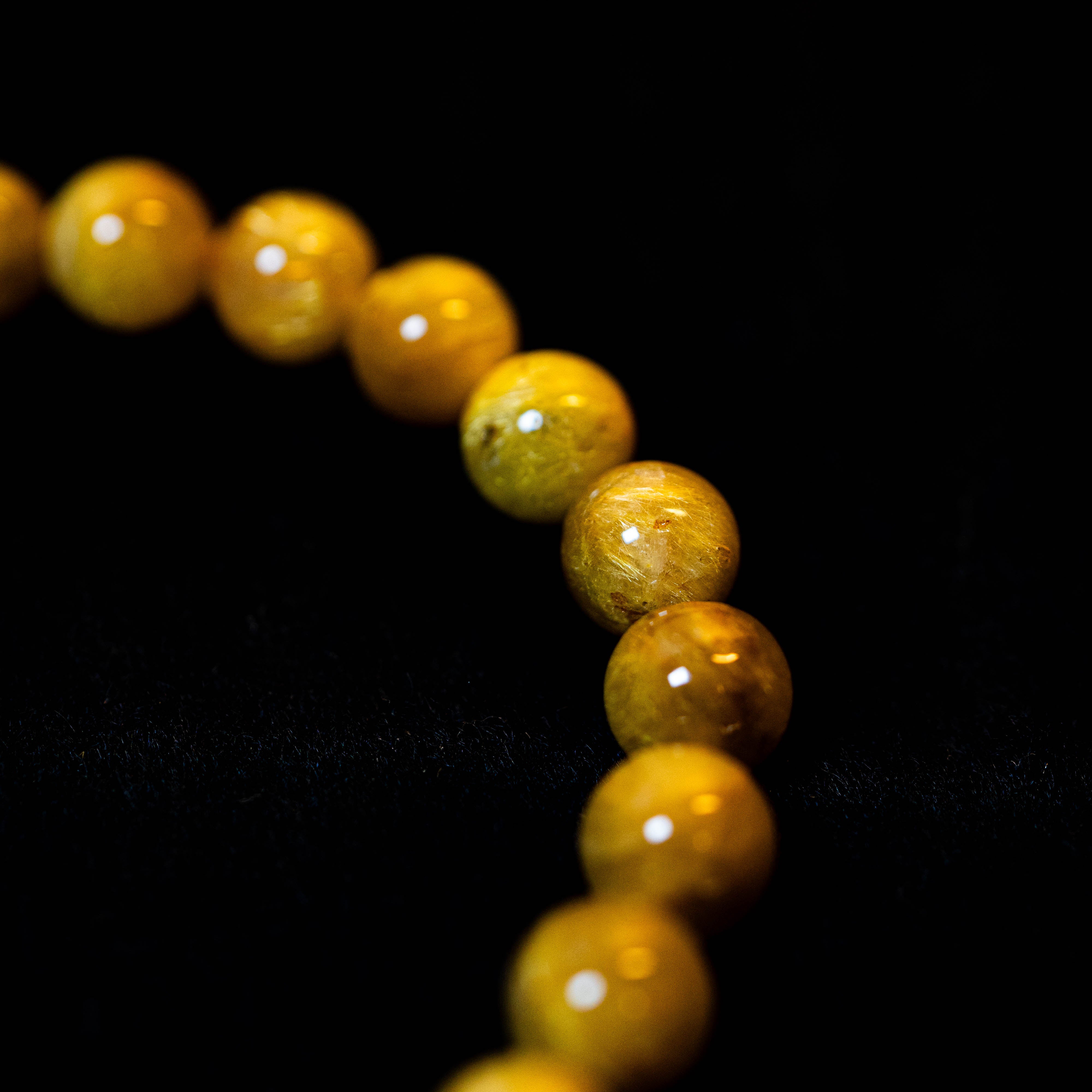 8.0mmゴールドルチル】ルチルクォーツ 8.0mm玉 タイチン ブレスレット