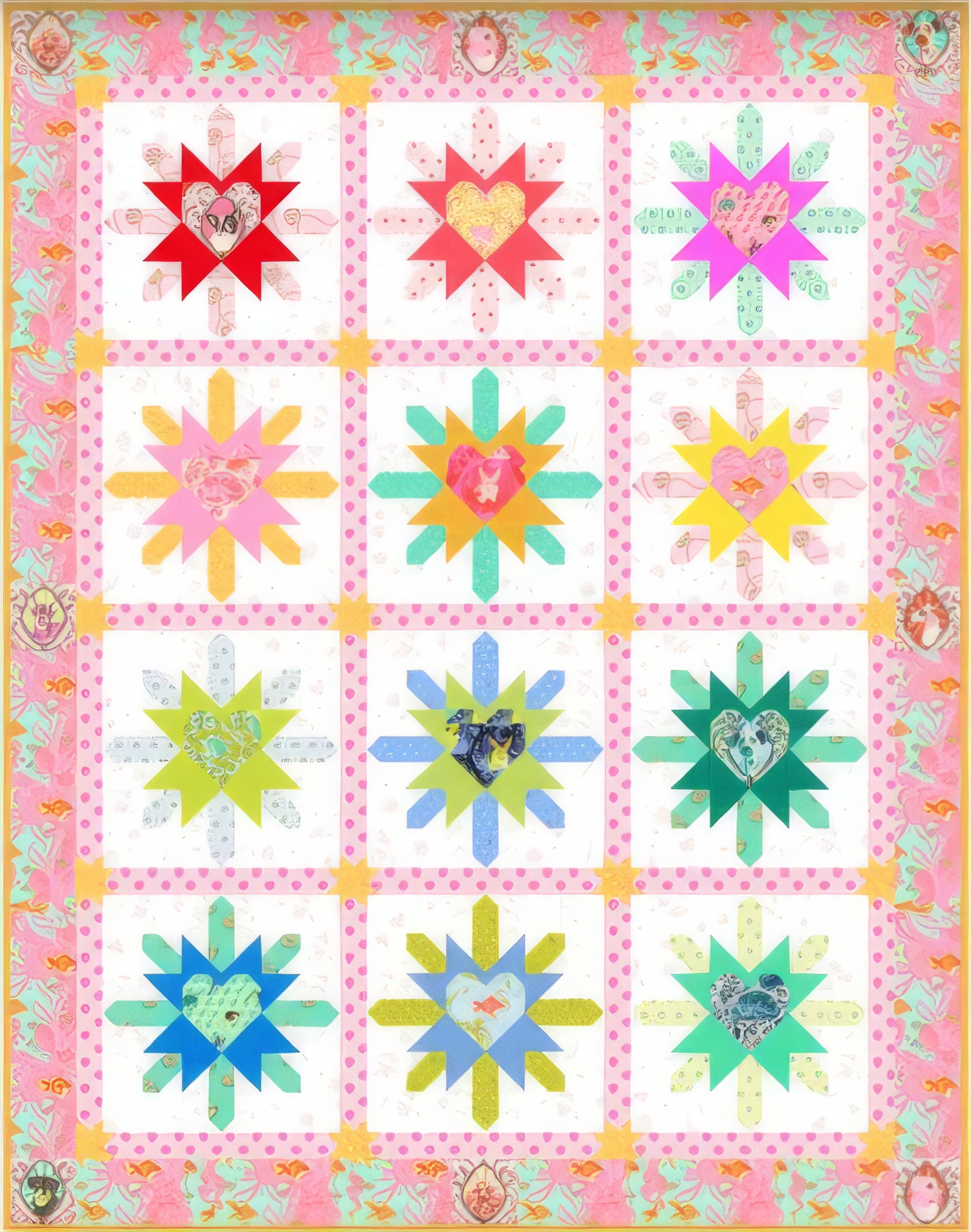 Free Spirit - Heart Burst Quilt Kit Featuring Besties by Tula Pink