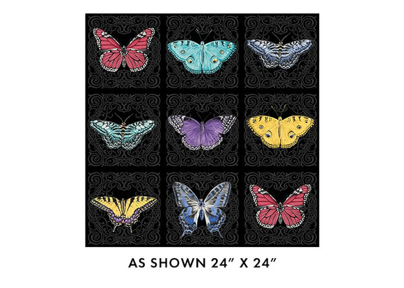 Circle of Butterflies - Butterfly Nouveau Black/ Multi - Jackie