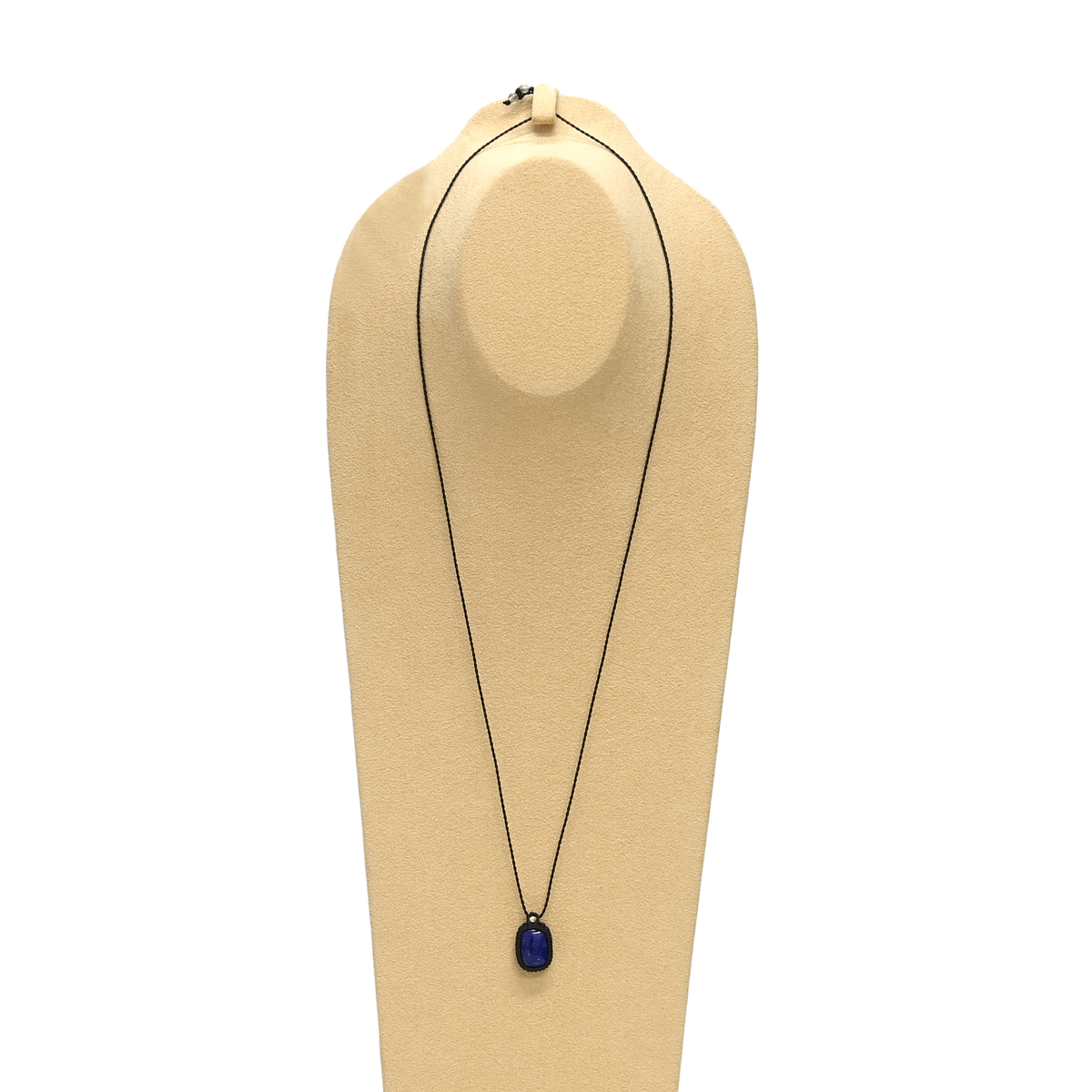 ラピスラズリレクタングル 18KYG マクラメ編みネックレス ツキノカケラ