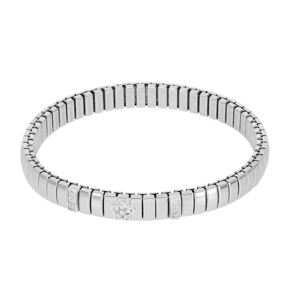 ステンレス/シルバー925 CZ モチーフ ストレッチバングル