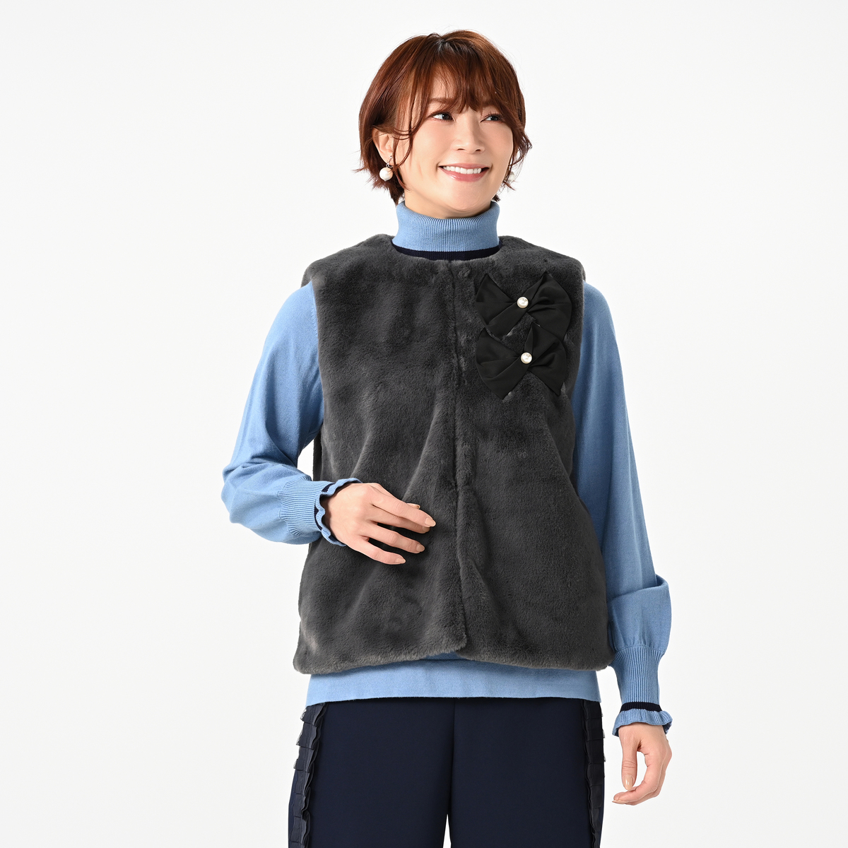 &LOVE パールビジューリボンのエコファージレ アンドラブ（&LOVE