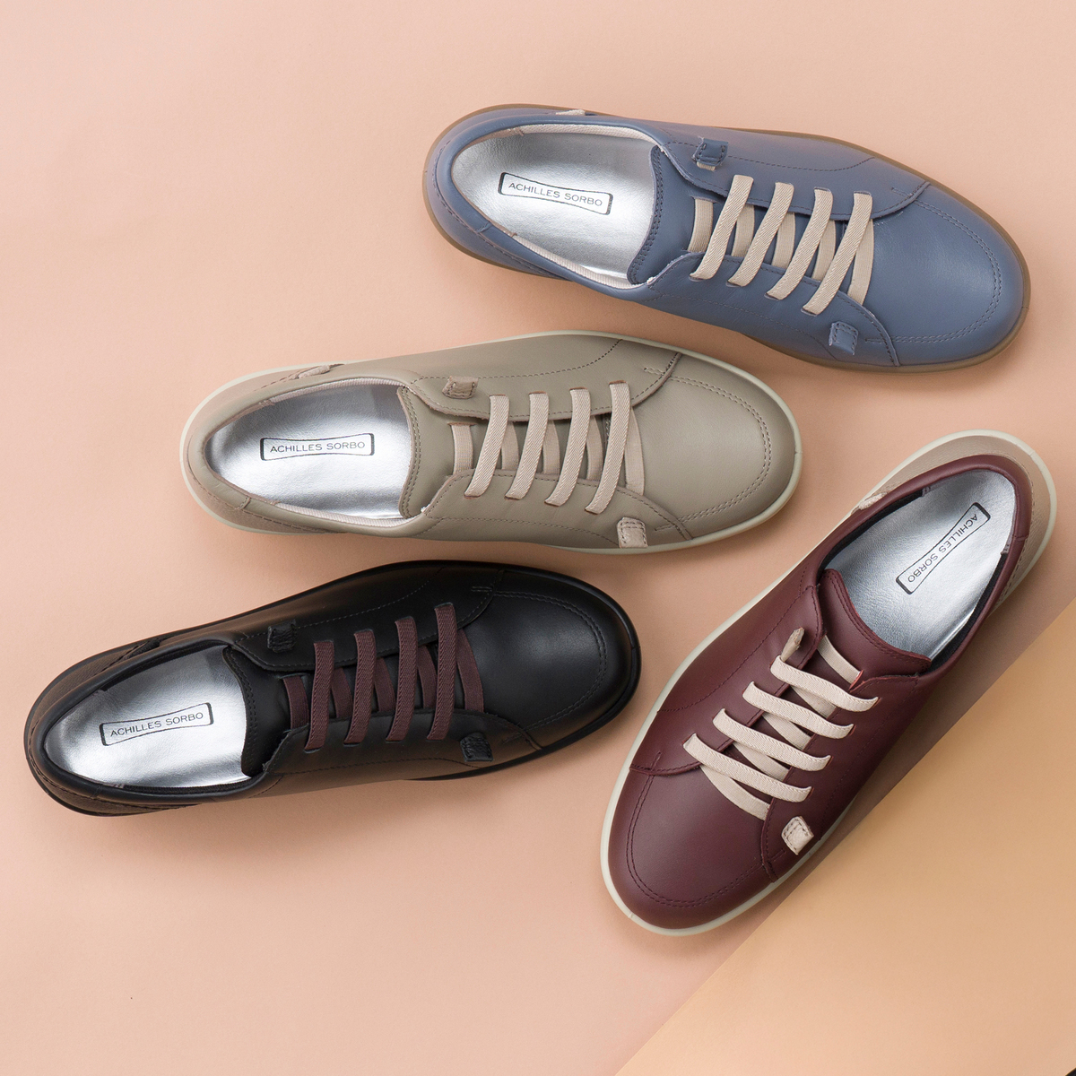 アキレス・ソルボはっ水4E牛革ゴム紐スリッポン アキレスソルボ